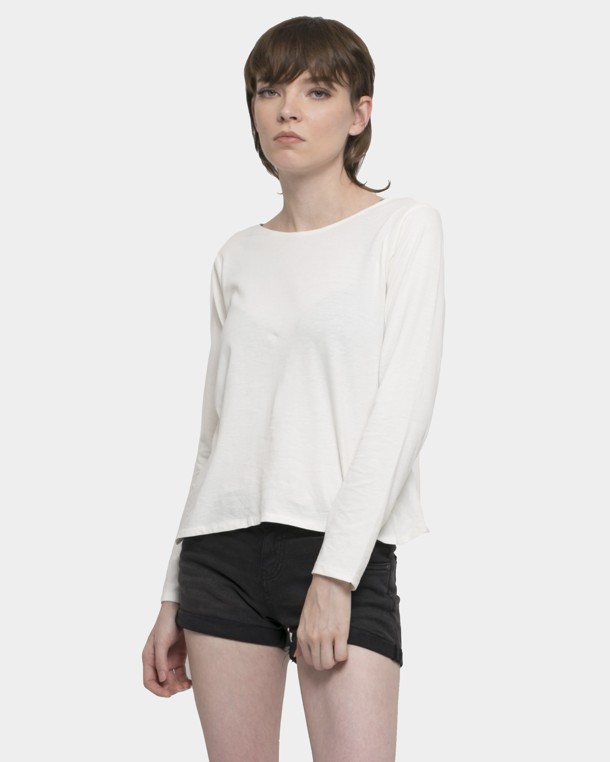 Product Women - Tops - Plain Long Sleeve Layer Off White | Monstore